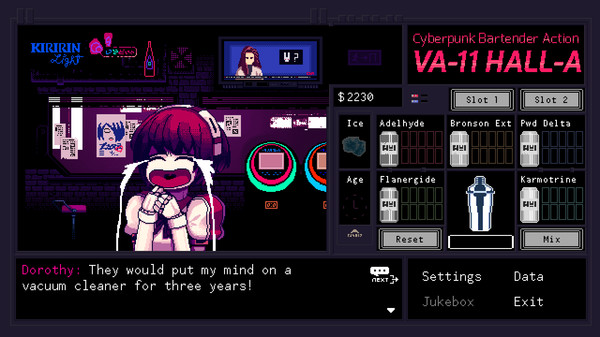 图片[2]-VA-11 HALL-A：赛博朋克酒保行动 v1.3（VA-11 Hall-A Cyberpunk Bartender Action）免安装中文版-梨子乐游戏